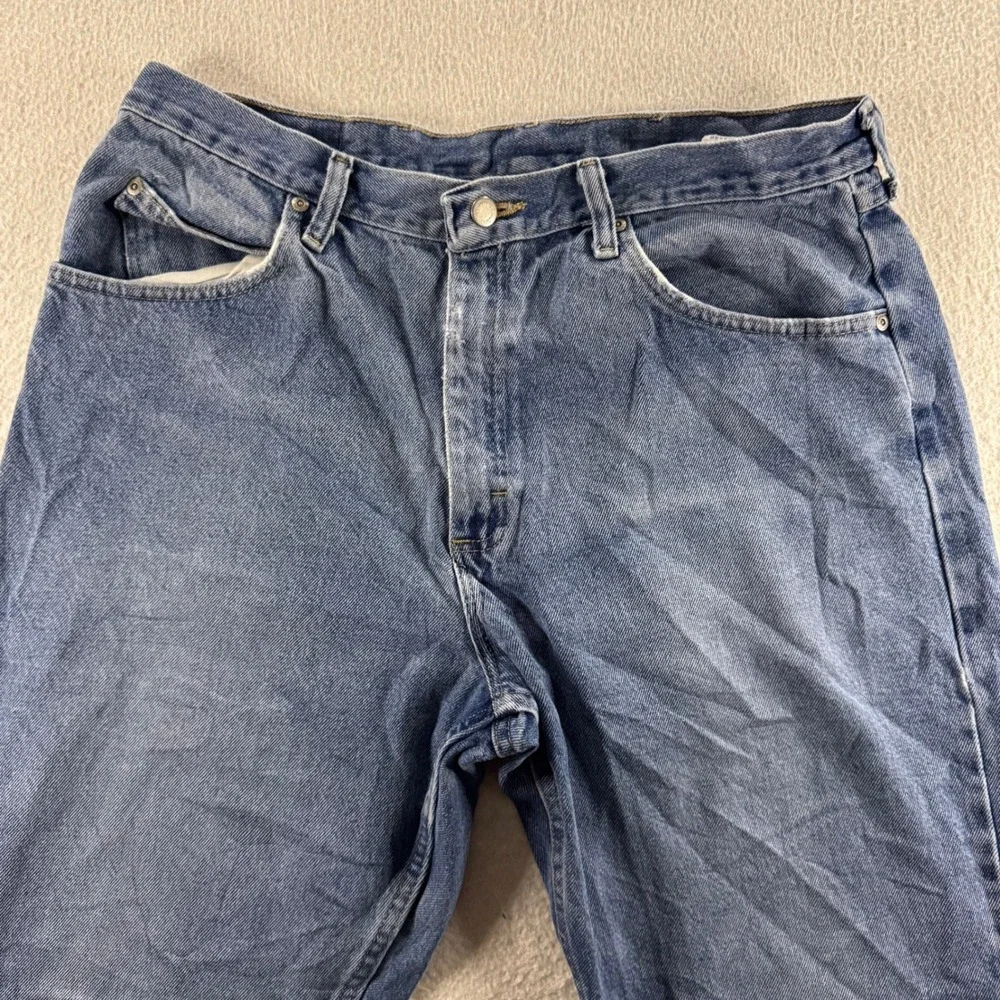 Wrangler Jeans Mens 36x32 Blue  Relaxed Fit Straight Leg‎ Denim Workwear Rugged